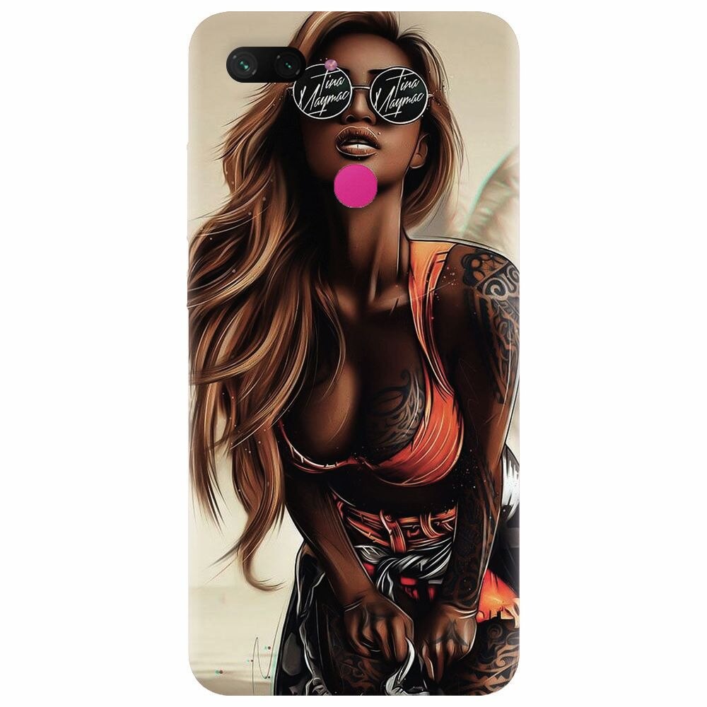 Husa silicon pentru Xiaomi Mi 8 Lite, Tattoed Girl