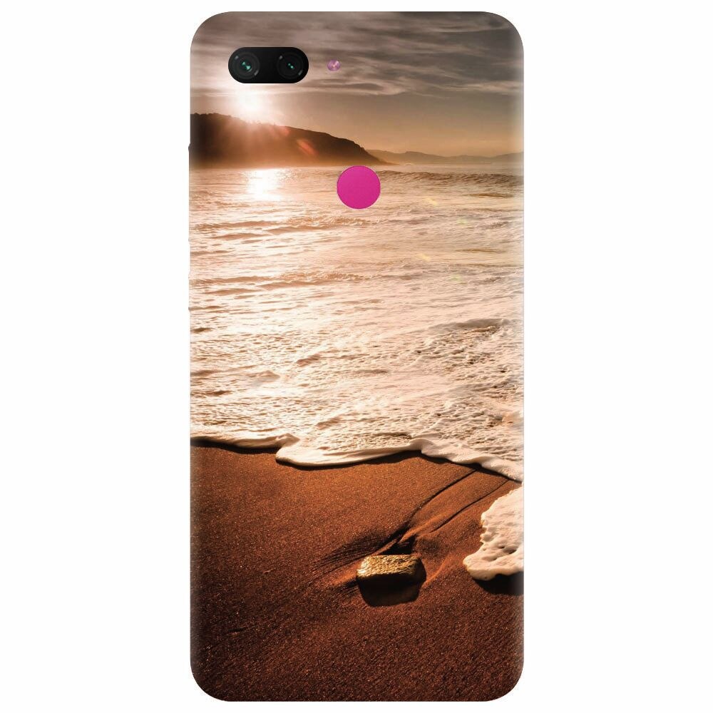 Husa silicon pentru Xiaomi Mi 8 Lite, Sunset Foamy Beach Wave