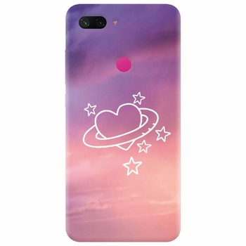 Husa silicon pentru Xiaomi Mi 8 Lite, Galaxy Heart Husa silicon pentru Xiaomi Mi 8 Lite, Galaxy Heart