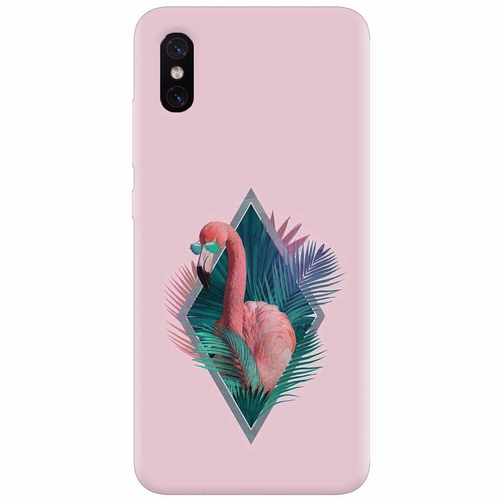 Husa silicon pentru Xiaomi Mi 8 Pro, Flamingo With Sunglass