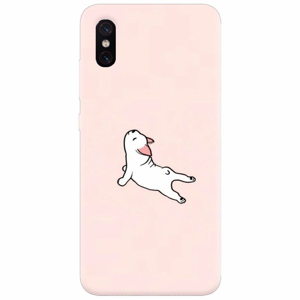 Husa silicon pentru Xiaomi Mi 8 Pro, Cute Dog Streching