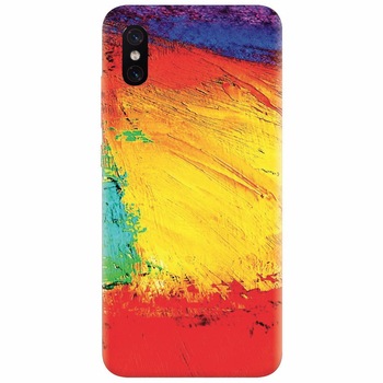 Husa silicon pentru Xiaomi Mi 8 Pro, Colorful Dry Paint Strokes Texture Husa silicon pentru Xiaomi Mi 8 Pro, Colorful Dry Paint Strokes Texture