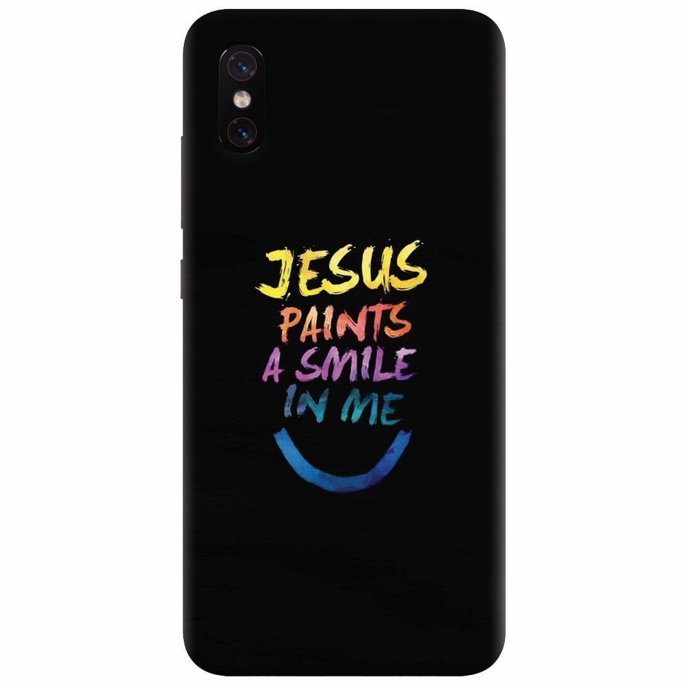Husa silicon pentru Xiaomi Mi 8 Pro, Jesus Paints A Smile In Me