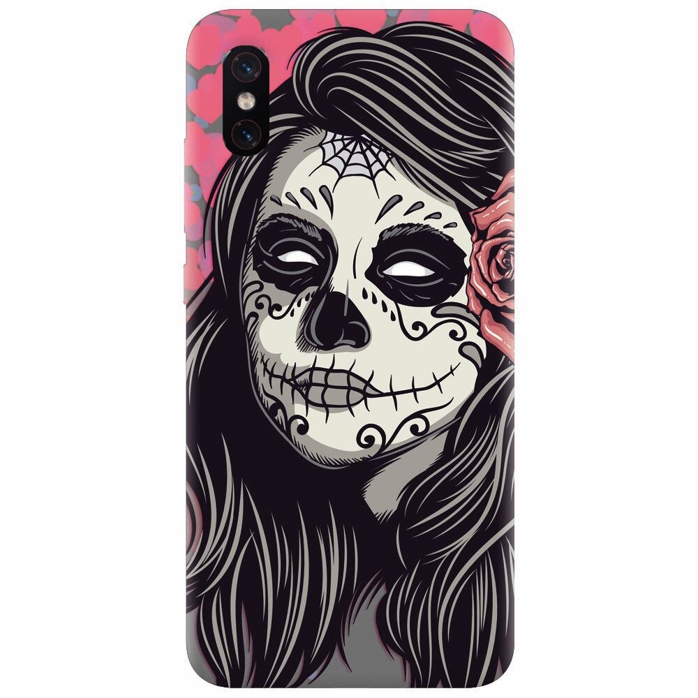 Husa silicon pentru Xiaomi Mi 8 Pro, Mexican Girl Skull
