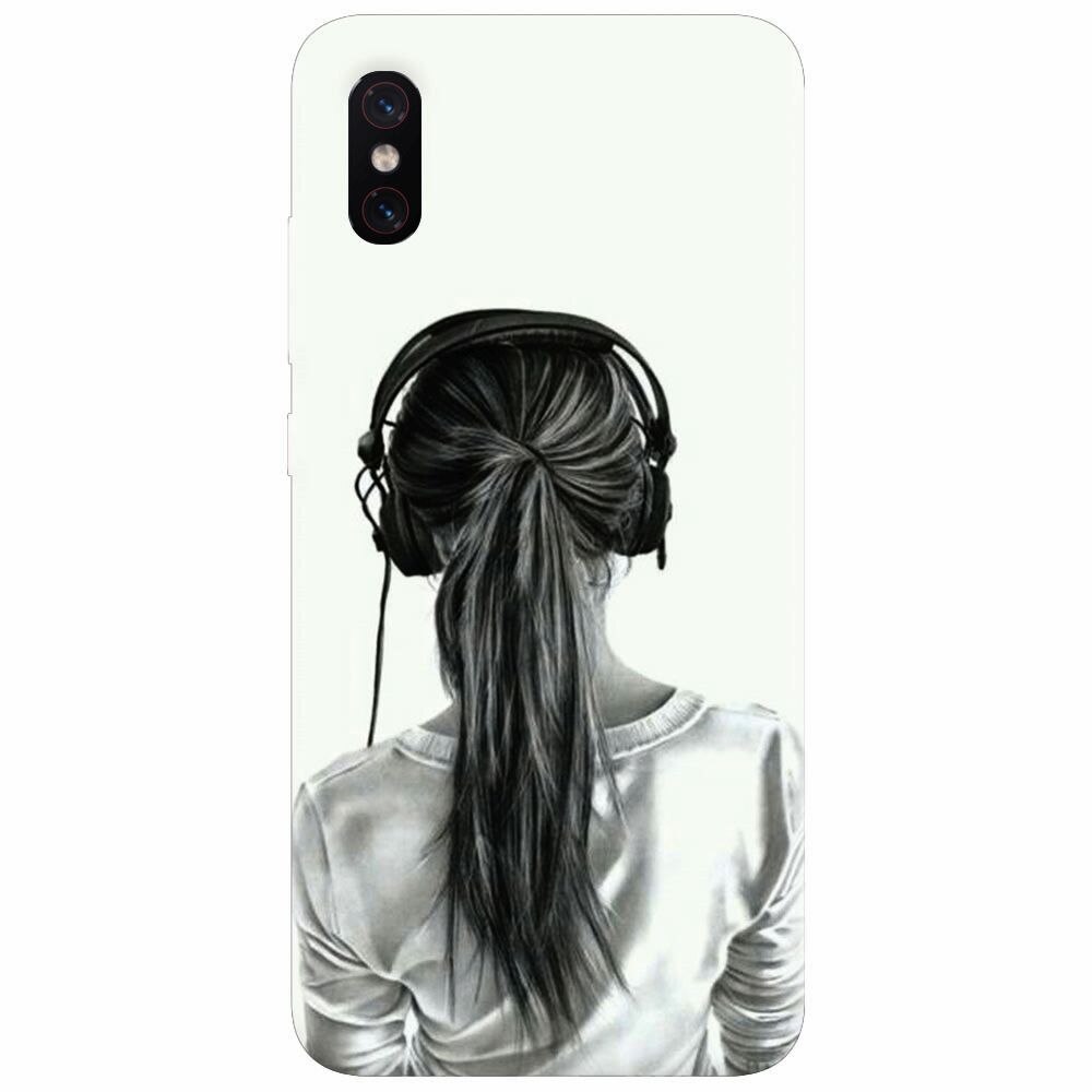 Husa silicon pentru Xiaomi Mi 8 Pro, Girl With Headphone