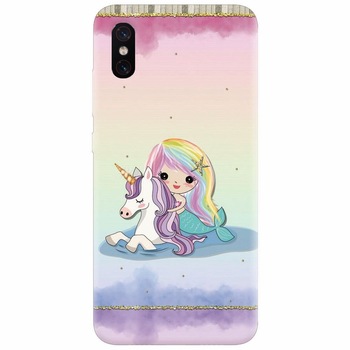 Husa silicon pentru Xiaomi Mi 8 Pro, Mermaid Unicorn Play Husa silicon pentru Xiaomi Mi 8 Pro, Mermaid Unicorn Play