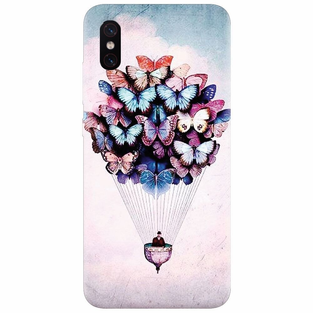 Husa silicon pentru Xiaomi Mi 8 Pro, Butterfly Baloon