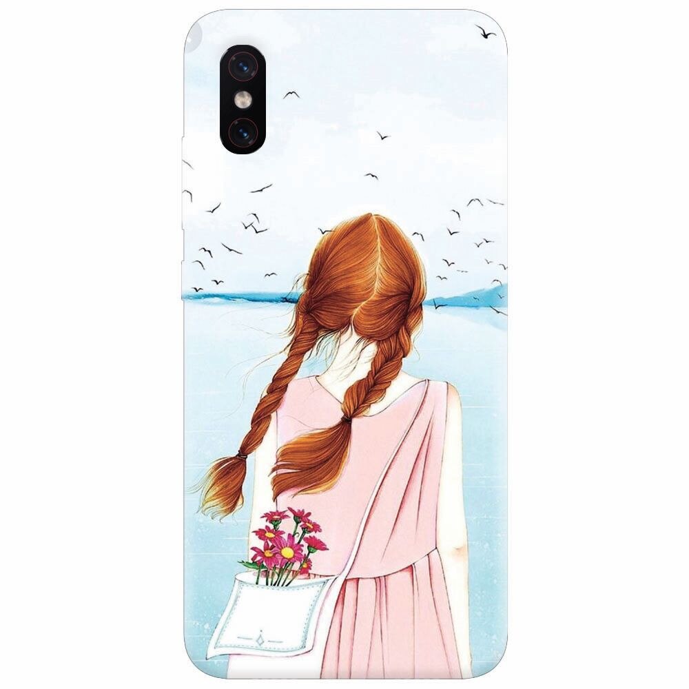 Husa silicon pentru Xiaomi Mi 8 Pro, Girl And Birds