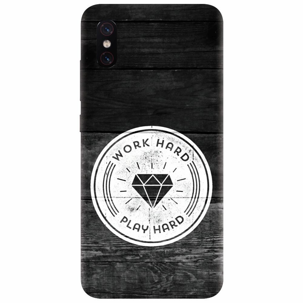 Husa silicon pentru Xiaomi Mi 8 Pro, Work Hard Play Hard