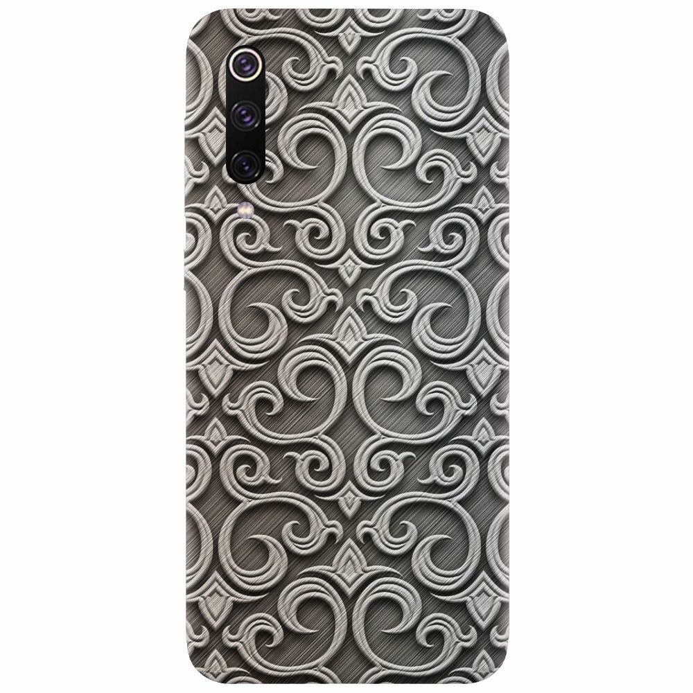 Husa silicon pentru Xiaomi Mi 9, Baroque Silver Pattern