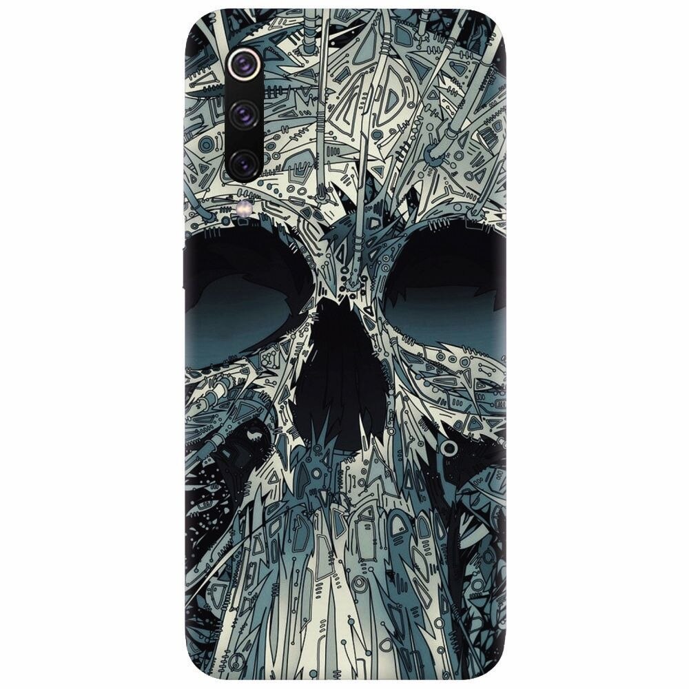Husa silicon pentru Xiaomi Mi 9, Abstract Skull Artwork Illustration
