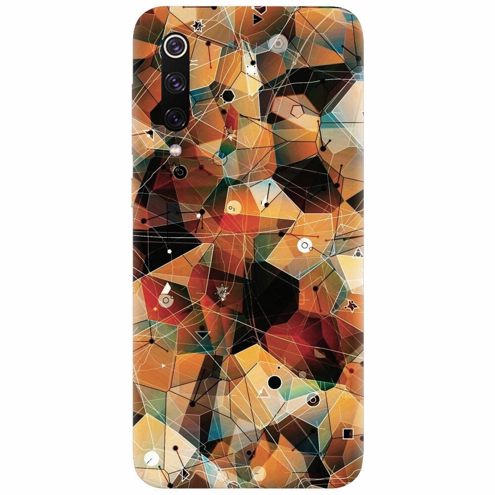 Husa silicon pentru Xiaomi Mi 9, Abstract Triangles Connected Lines