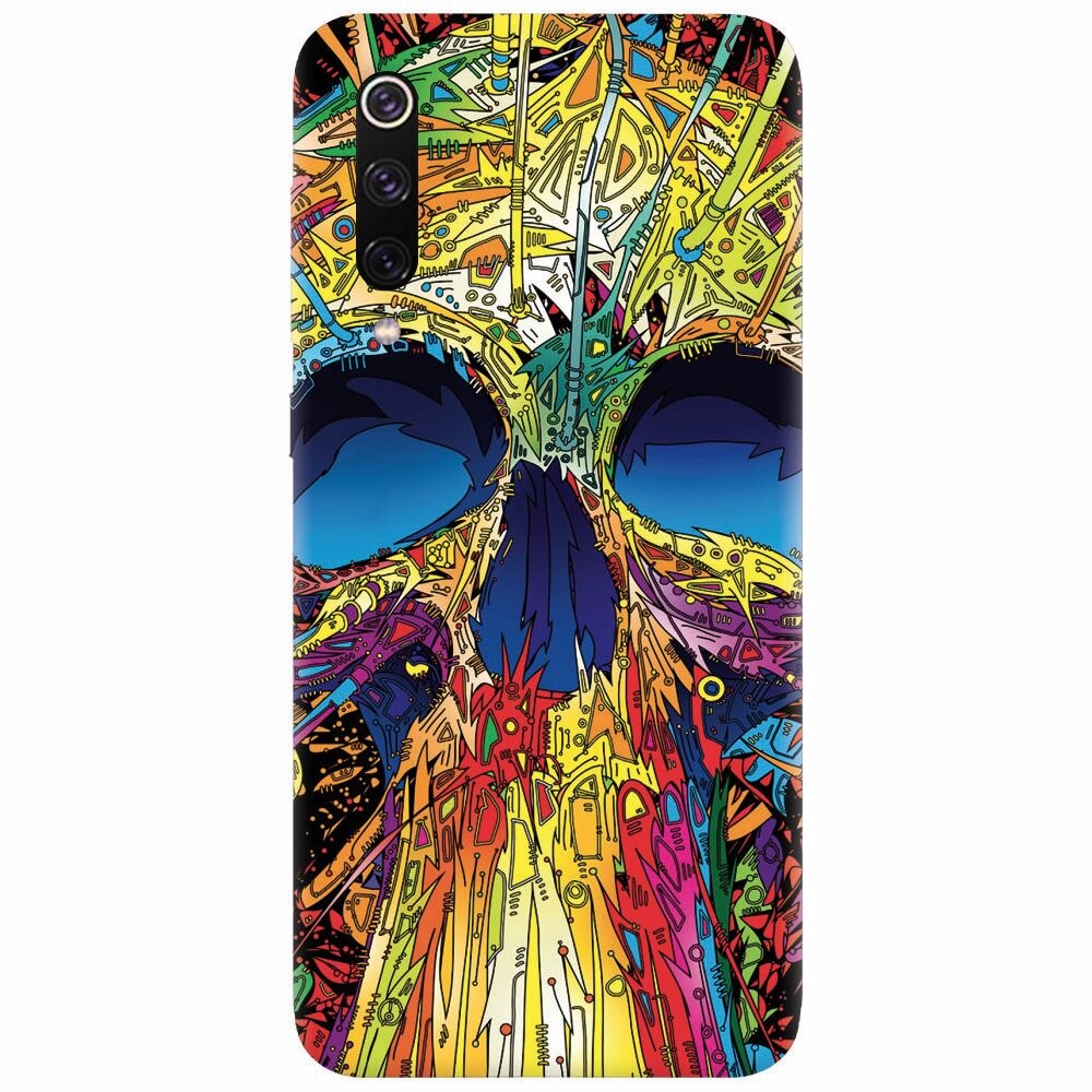 Husa silicon pentru Xiaomi Mi 9, Abstract Multicolored Skull