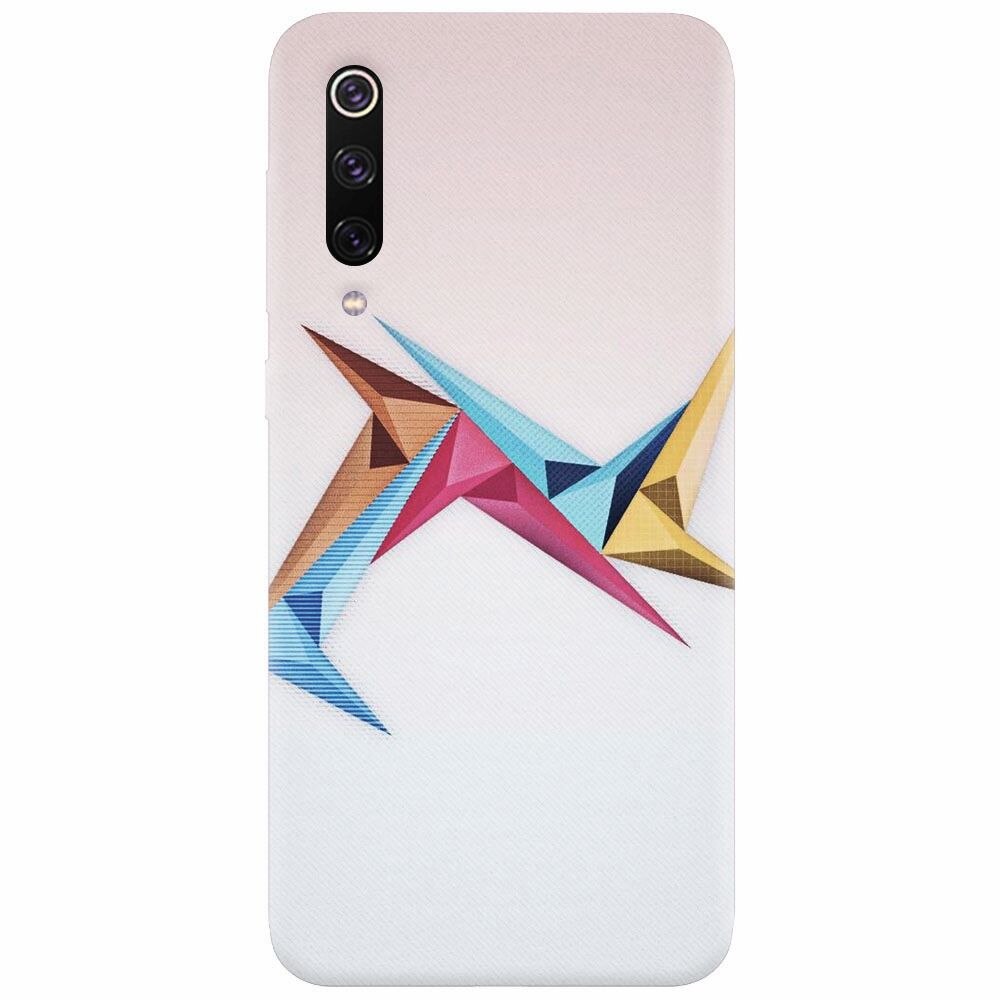 Husa silicon pentru Xiaomi Mi 9, Abstract Minimalistic Colors Triangles