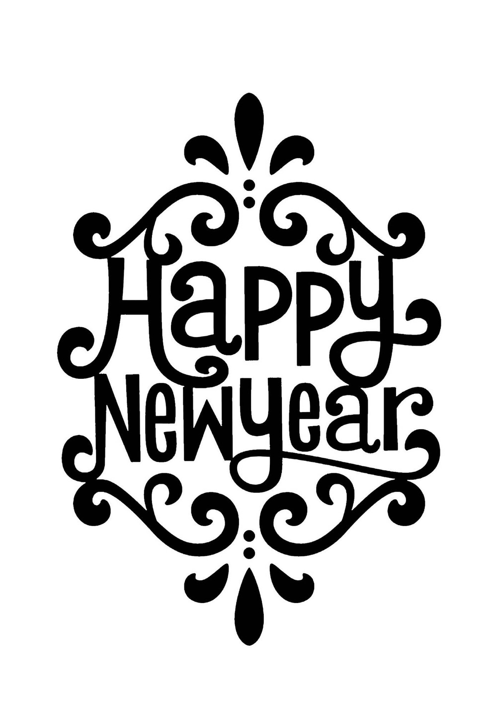 Sticker decorativ Asir Xmas, 34x49 cm, Happy New Year