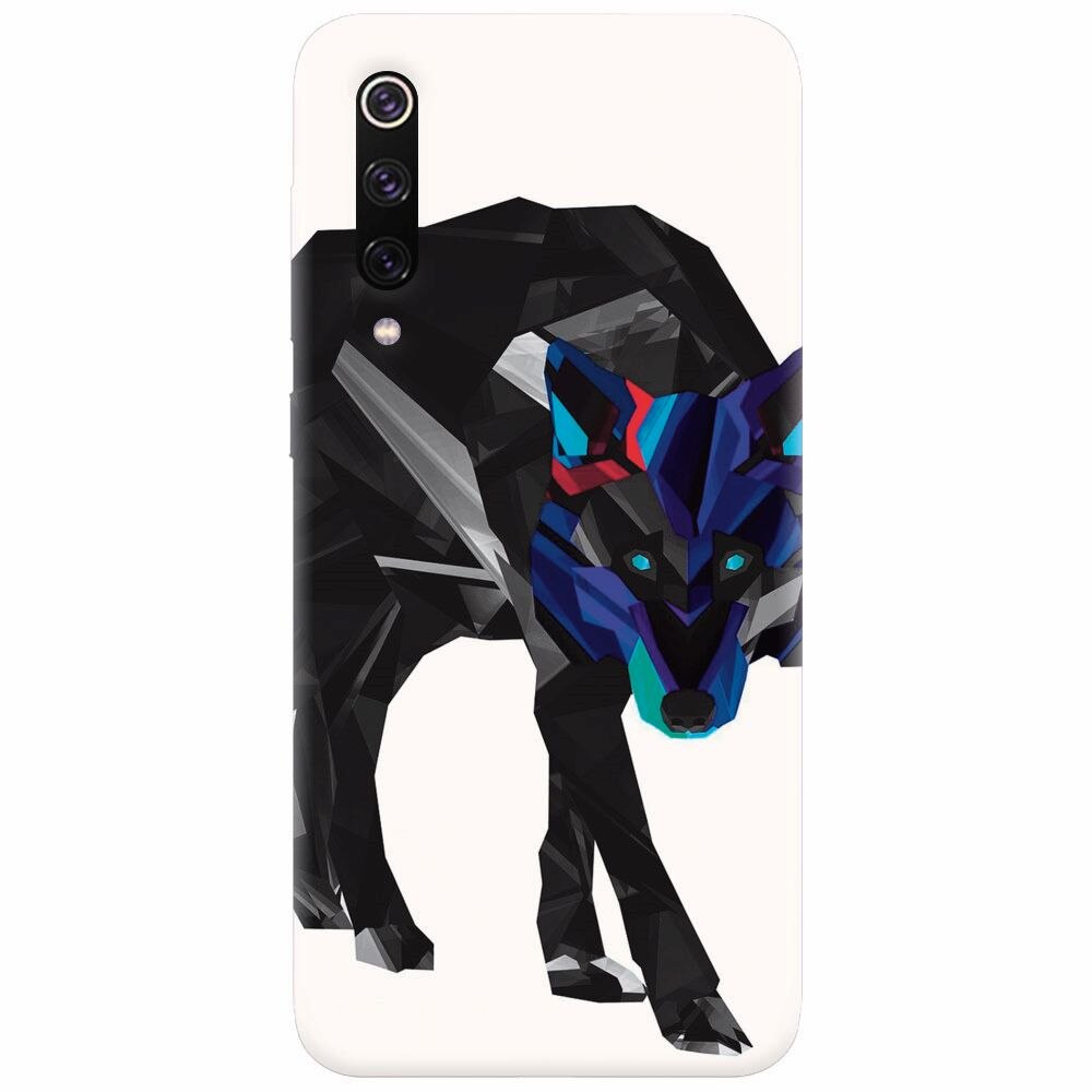 Husa silicon pentru Xiaomi Mi 9, Abstract Wolf