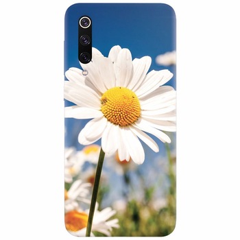 Husa silicon pentru Xiaomi Mi 9, Daisies Field Flowers Husa silicon pentru Xiaomi Mi 9, Daisies Field Flowers
