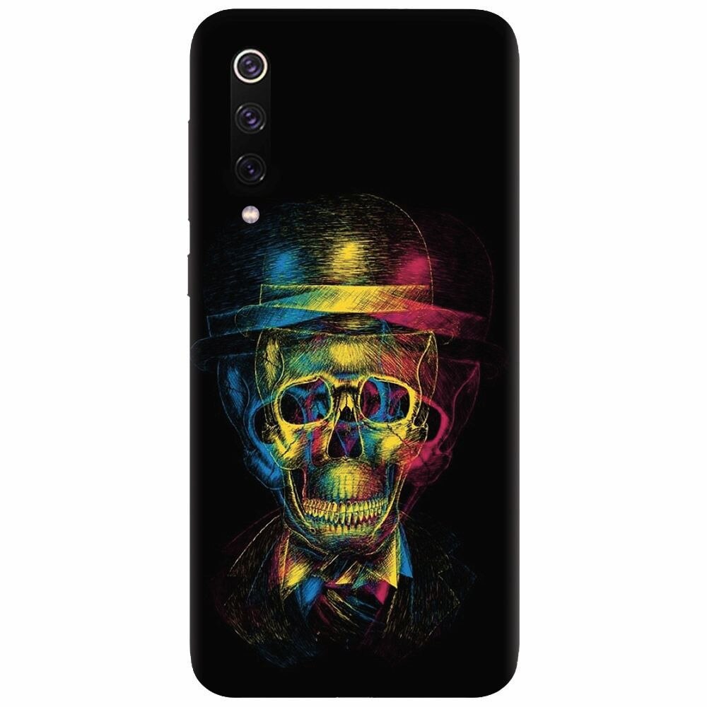 Husa silicon pentru Xiaomi Mi 9, Colorfull skull 3d