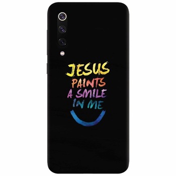 Husa silicon pentru Xiaomi Mi 9, Jesus Paints A Smile In Me Husa silicon pentru Xiaomi Mi 9, Jesus Paints A Smile In Me