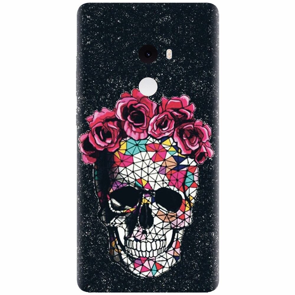 Husa silicon pentru Xiaomi Mi Mix 2, Colorful Skull Roses Space
