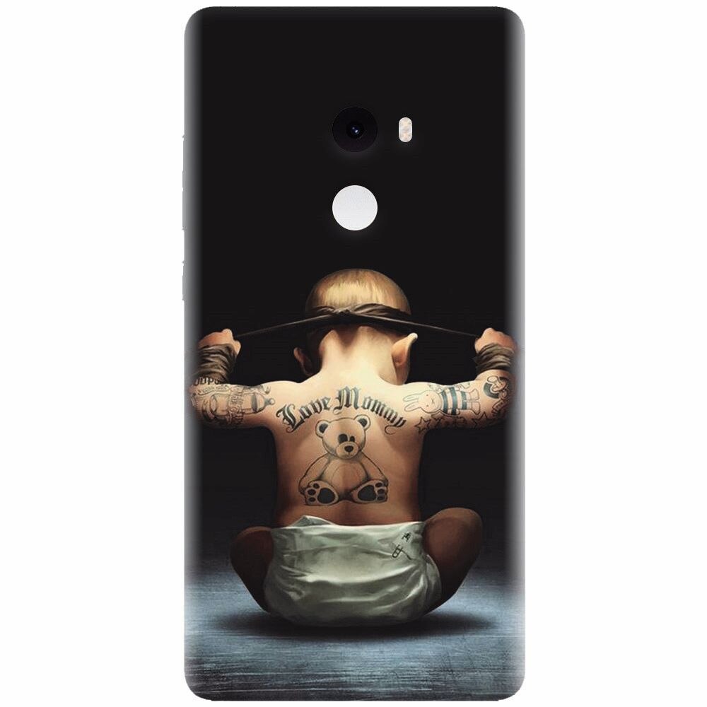 Husa silicon pentru Xiaomi Mi Mix 2, Body Builder Cute Baby Tattoo