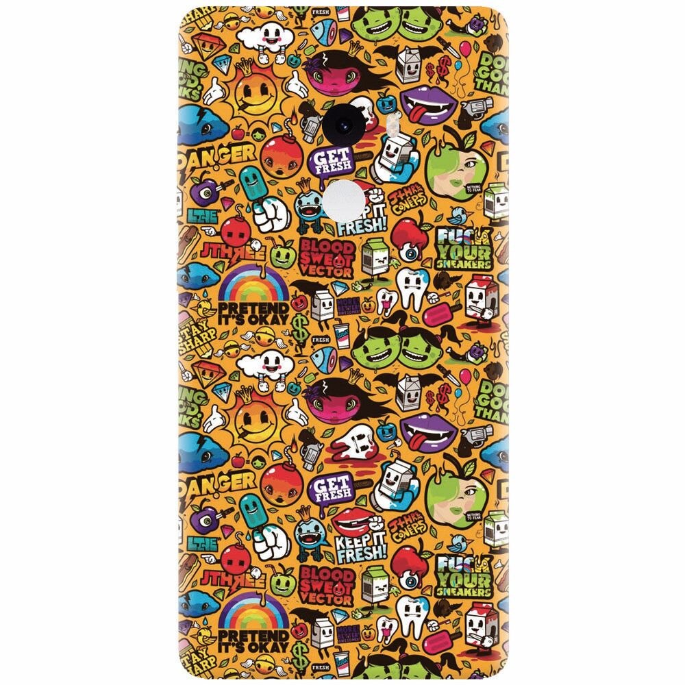 Husa silicon pentru Xiaomi Mi Mix 2, Colorful Sticker Illustrations