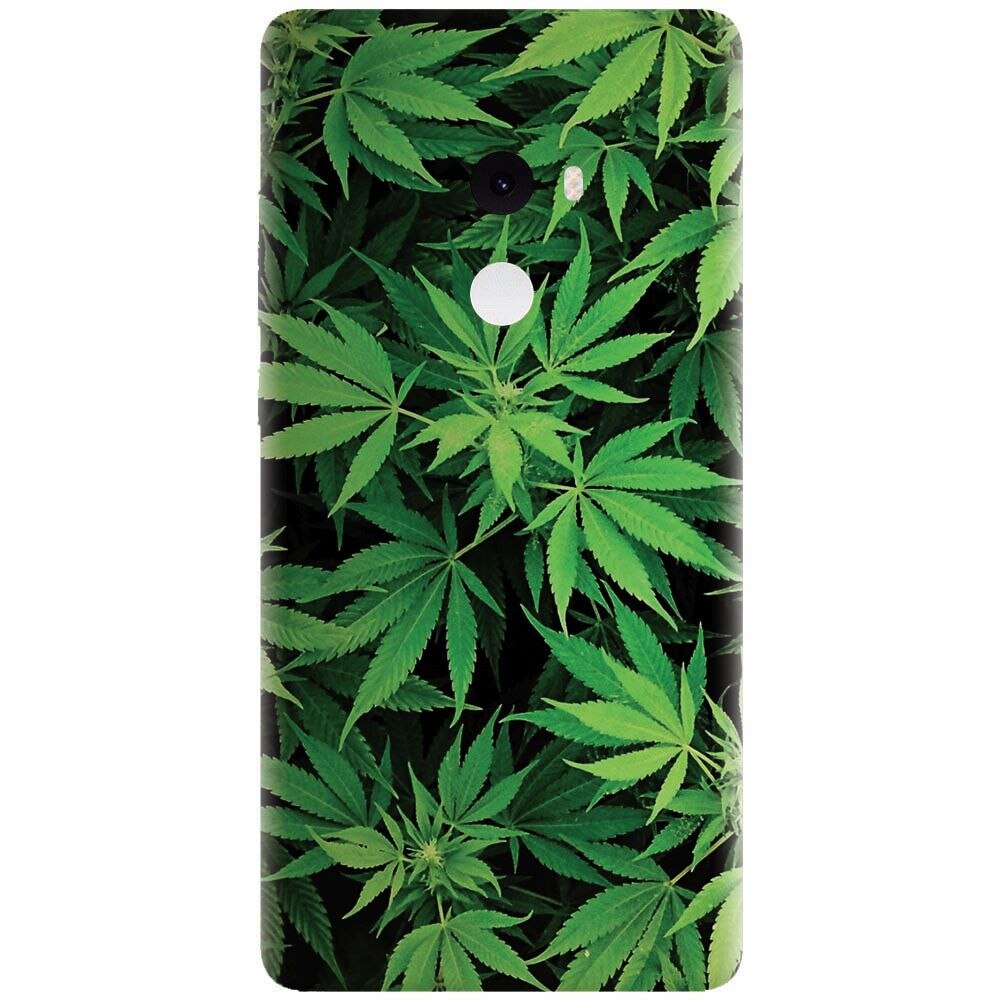 Husa silicon pentru Xiaomi Mi Mix 2, Green Leaf Pattern