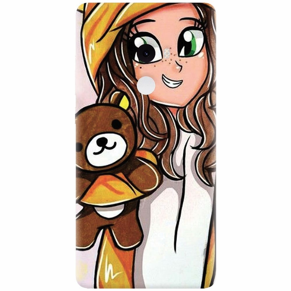 Husa silicon pentru Xiaomi Mi Mix 2, Girl With Little Bear