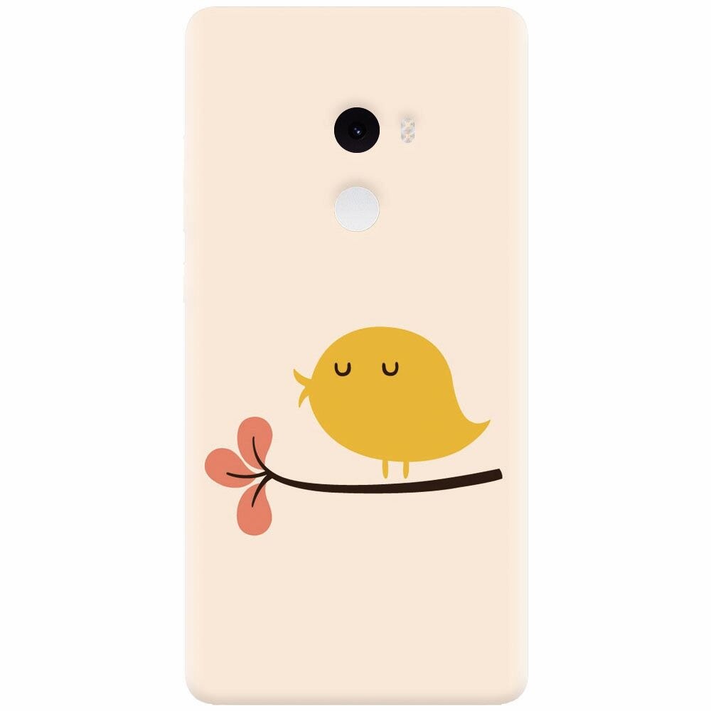 Husa silicon pentru Xiaomi Mi Mix 2, Flat Minimal Cute Bird Illustration