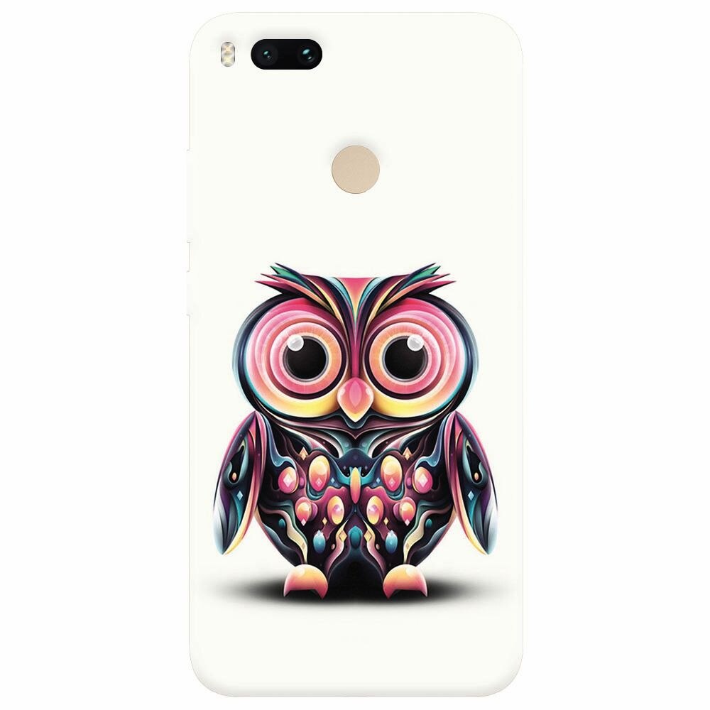 Husa silicon pentru Xiaomi Mi A1, Colorful Owl Illustration