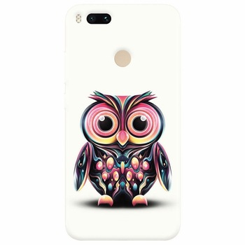 Husa silicon pentru Xiaomi Mi A1, Colorful Owl Illustration Husa silicon pentru Xiaomi Mi A1, Colorful Owl Illustration