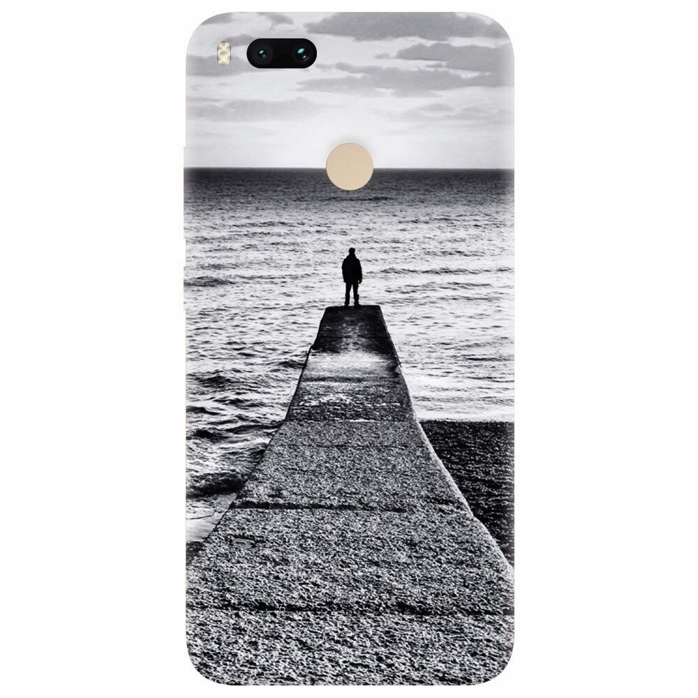 Husa silicon pentru Xiaomi Mi A1, Abstract Dock Man Grey