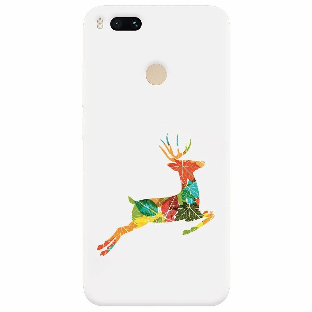 Husa silicon pentru Xiaomi Mi A1, Colorful Reindeer Jump Illustration