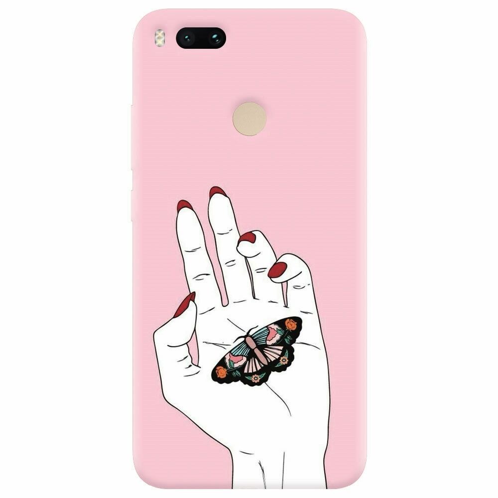 Husa silicon pentru Xiaomi Mi A1, Butterfly In Hand