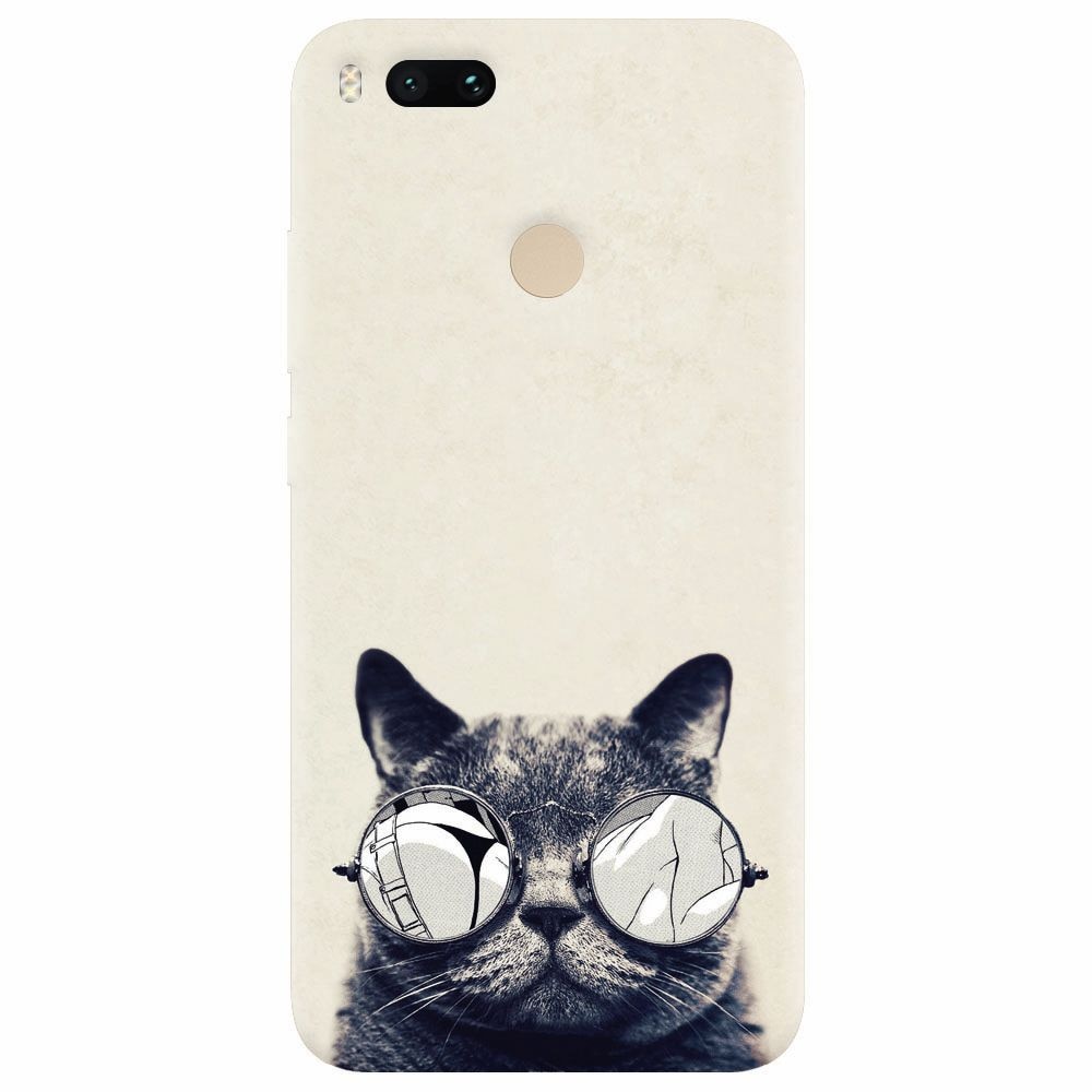 Husa silicon pentru Xiaomi Mi A1, Cool Cat Glasses