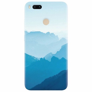 Husa silicon pentru Xiaomi Mi A1, Blue Mountain Crests Husa silicon pentru Xiaomi Mi A1, Blue Mountain Crests