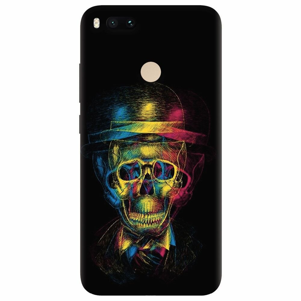 Husa silicon pentru Xiaomi Mi A1, Colorfull skull 3d
