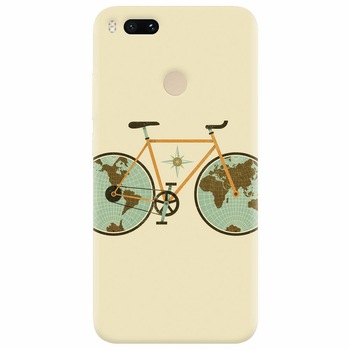 Husa silicon pentru Xiaomi Mi A1, Retro Bicycle Illustration Husa silicon pentru Xiaomi Mi A1, Retro Bicycle Illustration