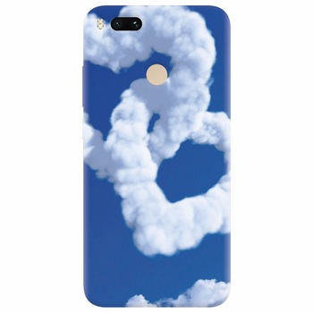 Husa silicon pentru Xiaomi Mi A1, Heart Shaped Clouds Blue Sky Husa silicon pentru Xiaomi Mi A1, Heart Shaped Clouds Blue Sky