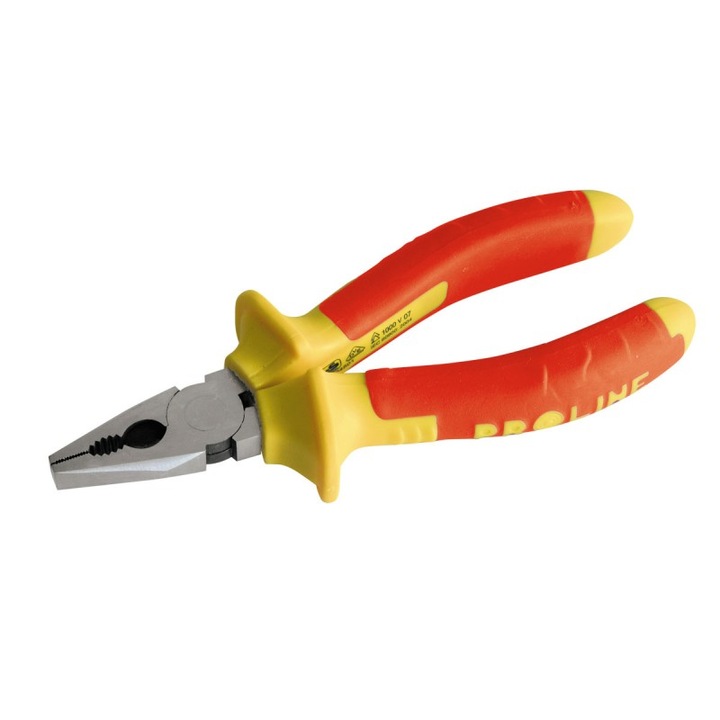 Комбинирани клещи Profi Tools, изолирана гумена дръжка, 180mm