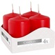 Set lumanari rosii, SW40/60-030, 4 bucati