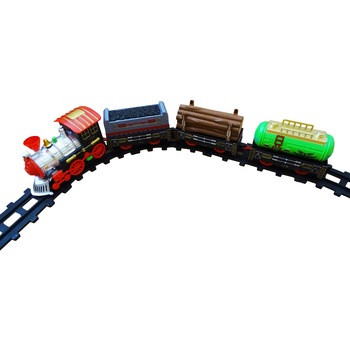 Set sina de tren cu o locomotiva si 3 vagoane Set sina de tren cu o locomotiva si 3 vagoane