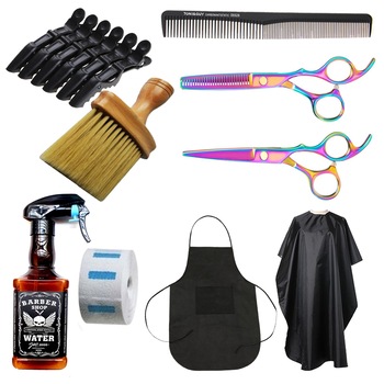 Set complet produse frizerie coafor cu pulverizator tip sticla Whisky, foarfeca tuns si filat cameleon SF02 Set complet produse frizerie coafor cu pulverizator tip sticla Whisky, foarfeca tuns si filat cameleon SF02