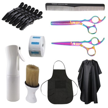 Kit complet ustensile frizerie coafor cu pulverizator automat, foarfece tuns si filat cameleon SF01 Kit complet ustensile frizerie coafor cu pulverizator automat, foarfece tuns si filat cameleon SF01