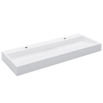 Lavoar compozit ceramica/marmura, vidaXL, 120 x 46 x 11 cm (2 orificii), Alb Lavoar compozit ceramica/marmura, vidaXL, 120 x 46 x 11 cm (2 orificii), Alb