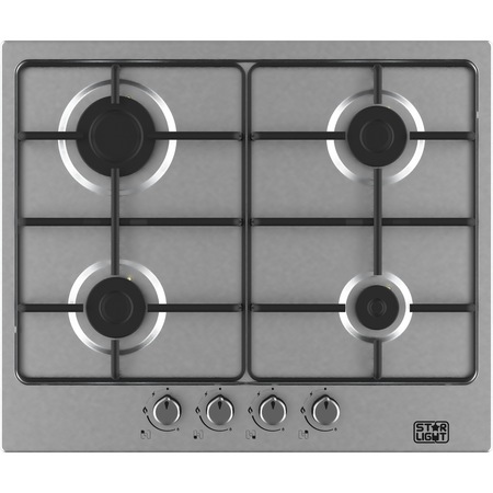 Plita incorporabila Star-Light BHF-460SS, Gaz, 4 arzatoare, 60 cm, Aprindere electrica, Inox