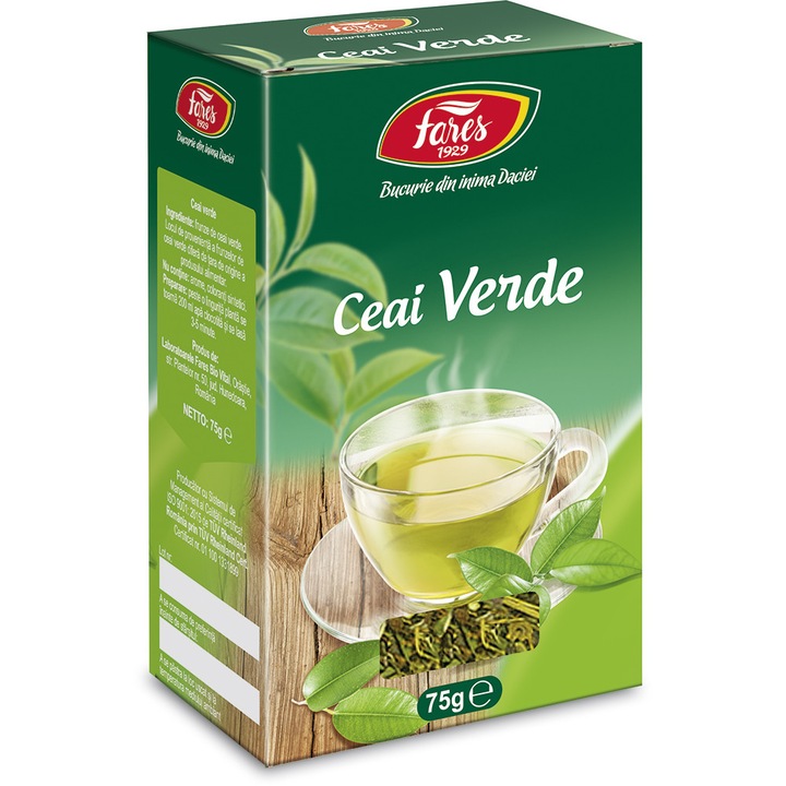 Ceai Verde, ceai la punga, 75 gr, Fares