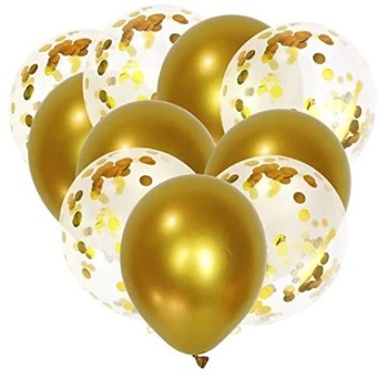 Set 10 baloane transparente cu confetti auriu / gold sidef , metalizat 30cm Set 10 baloane transparente cu confetti auriu / gold sidef , metalizat 30cm