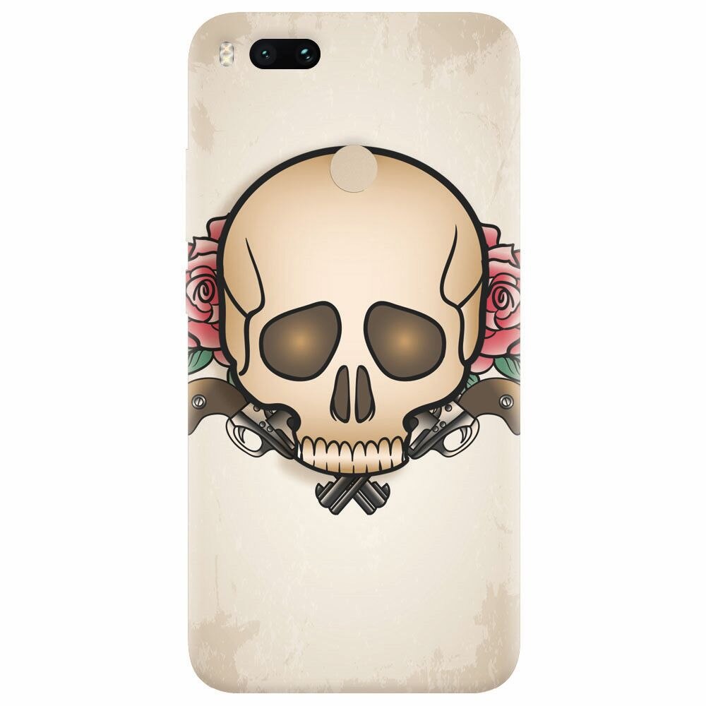 Husa silicon pentru Xiaomi Mi A1, Skulls And Roses