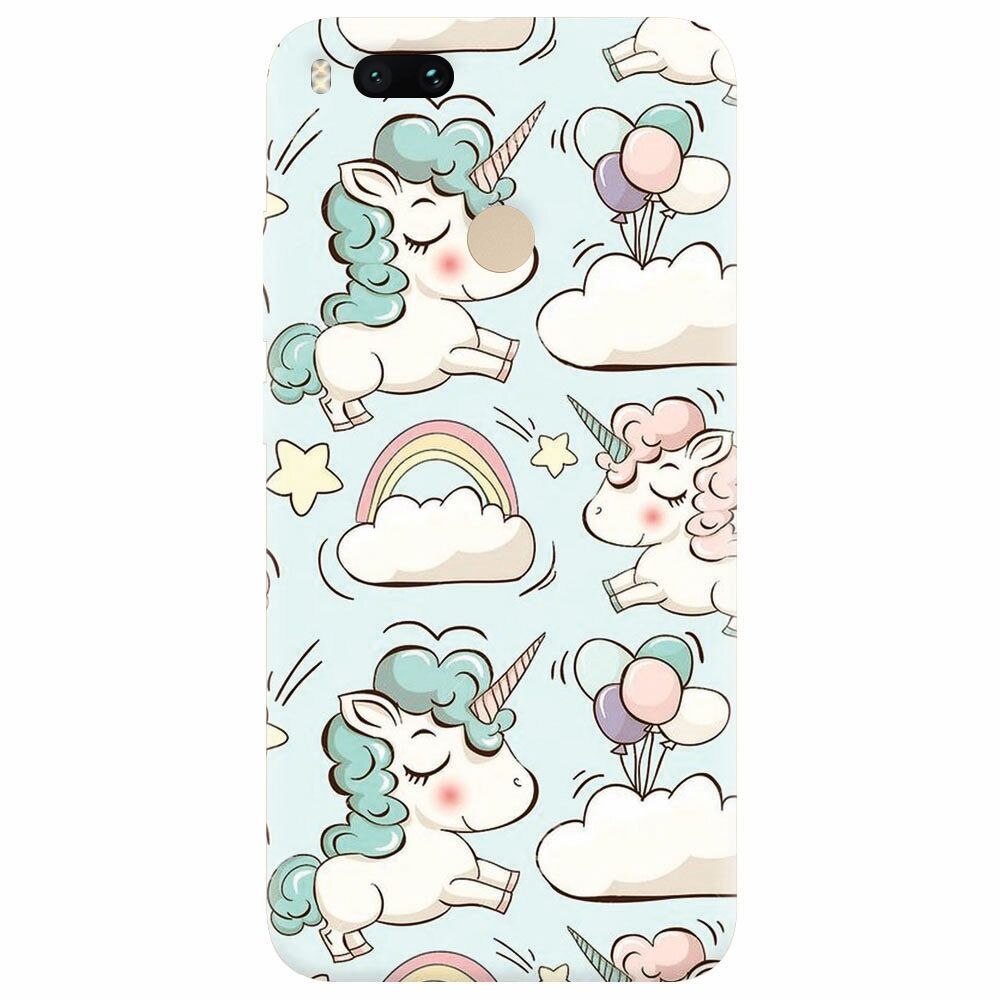 Husa silicon pentru Xiaomi Mi A1, Unicorns And Clouds